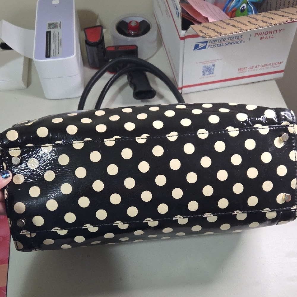 Kate Spade Black and White Polka Dot Satchel - Picture 4 of 9
